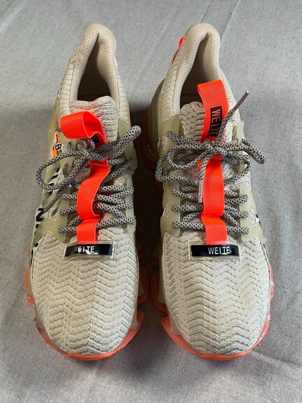 Mens WEITE Cream Orange Athletic Running Basketball Shoes (Sz 12-46)